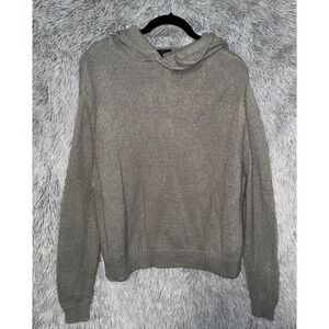 Olivia Sky Gray Knit Hoodie Sweater Long Sleeve Casual Womens Size Medium